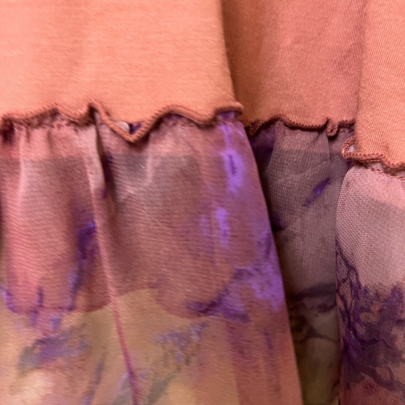 LOGO by Lori Goldstein Terracotta and Violet Layered Blouse - Picture 10 of 10